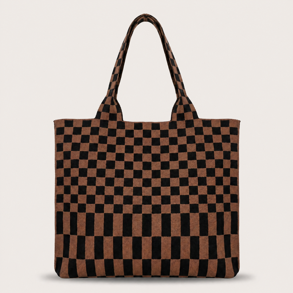 Classic Checkered Skinny Tote