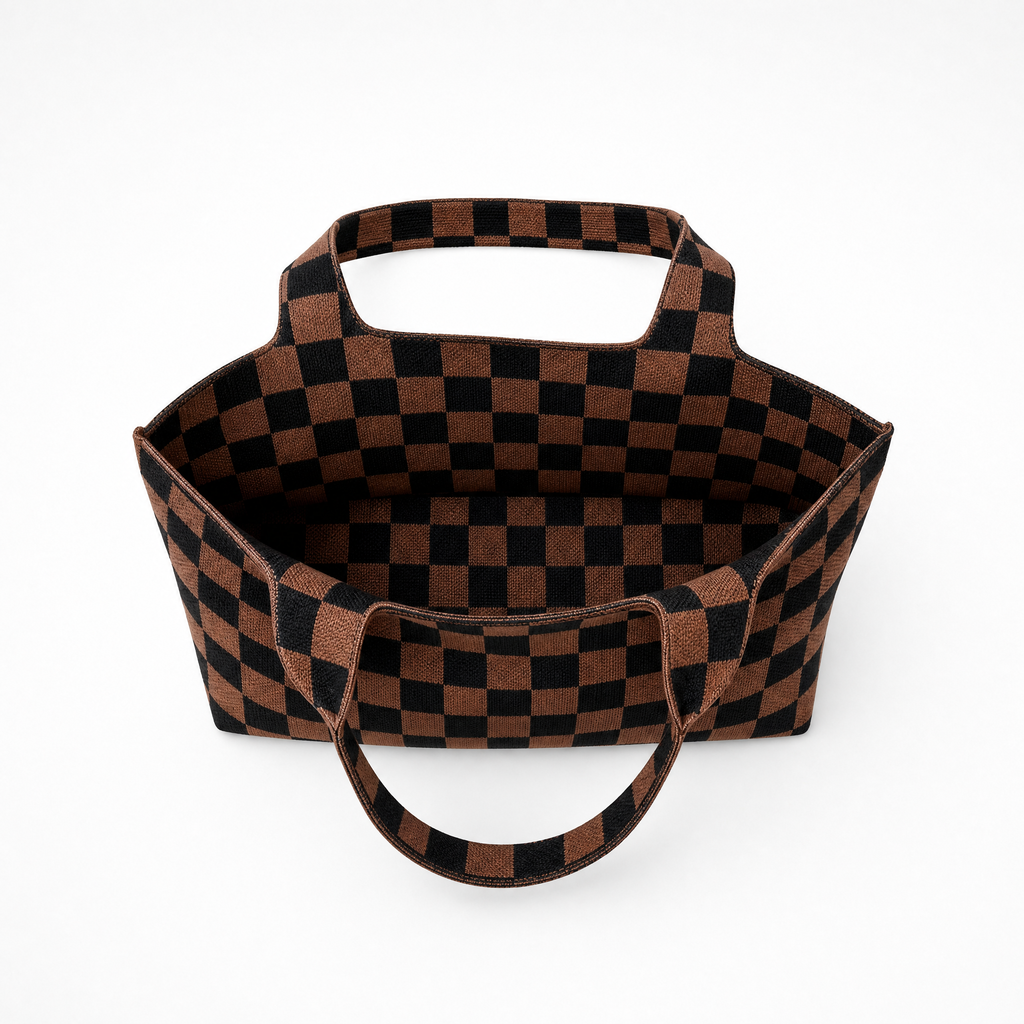 Classic Checkered Skinny Tote