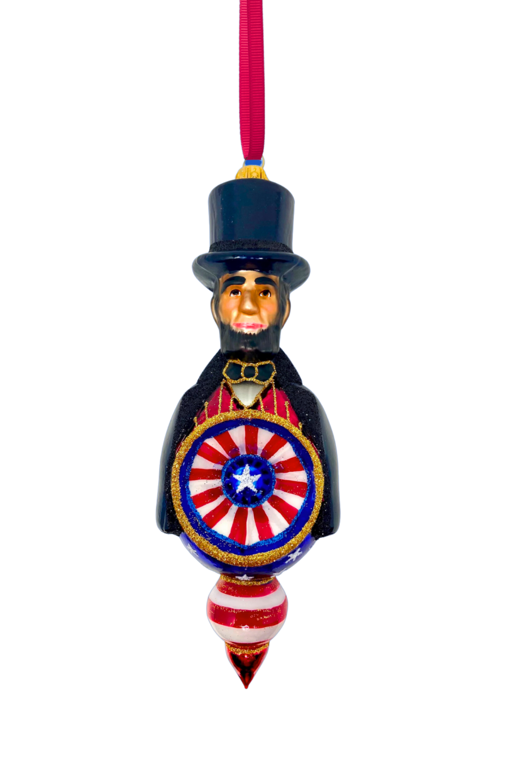 Abraham Lincoln Reflector Glass Ornament - Che Cose Belle