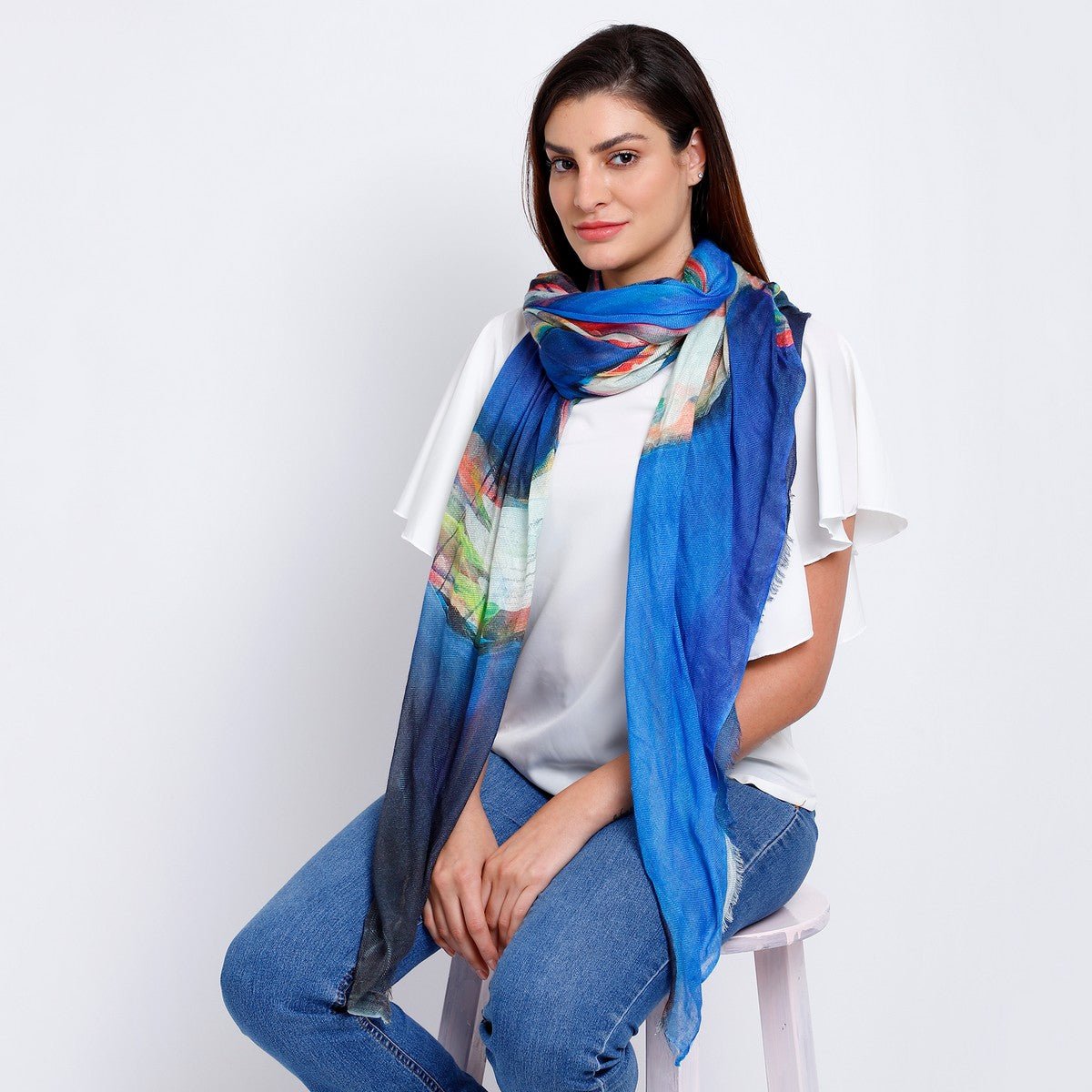 Abstract Blue Scarf - Che Cose Belle
