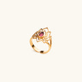 Abundant Bloom - Gold Plated Lotus Tourmaline Ring - Che Cose Belle