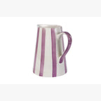 Ceramic Stripe  Pitcher, Purple- 8.25 x 8.25 x 8 Inches