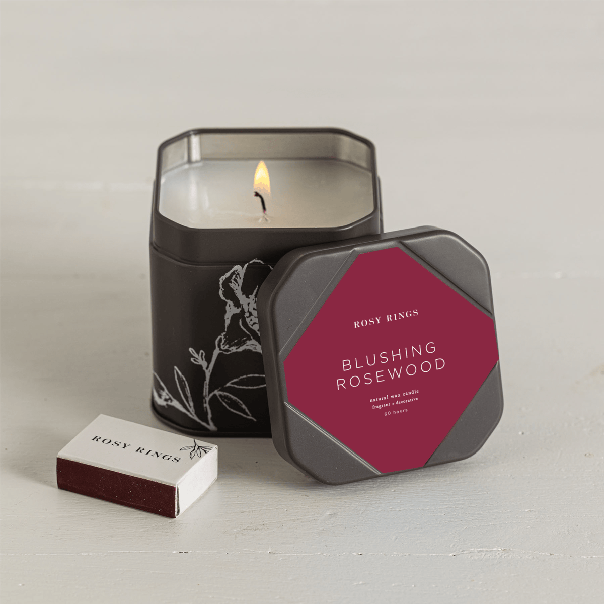 Accent Tin Candle - Blushing Rosewood - Che Cose Belle