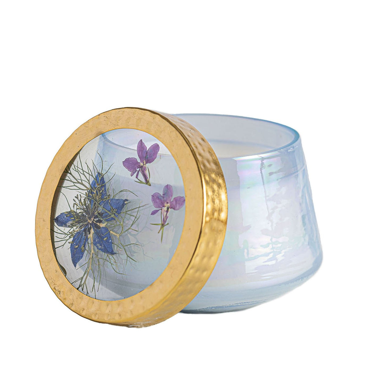 Accent Watercolor Pressed Floral Candle - Berry Fig - Che Cose Belle