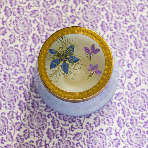 Accent Watercolor Pressed Floral Candle - Berry Fig - Che Cose Belle