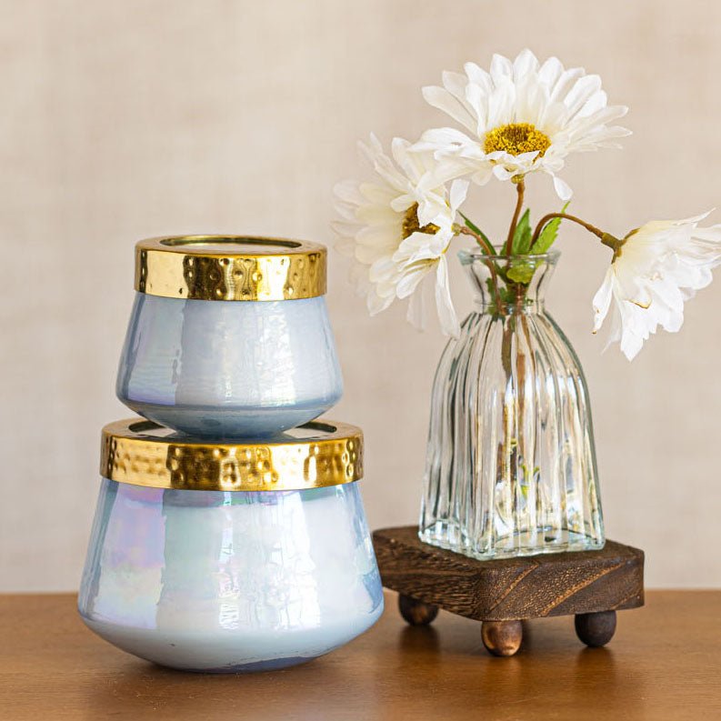 Accent Watercolor Pressed Floral Candle - Berry Fig - Che Cose Belle