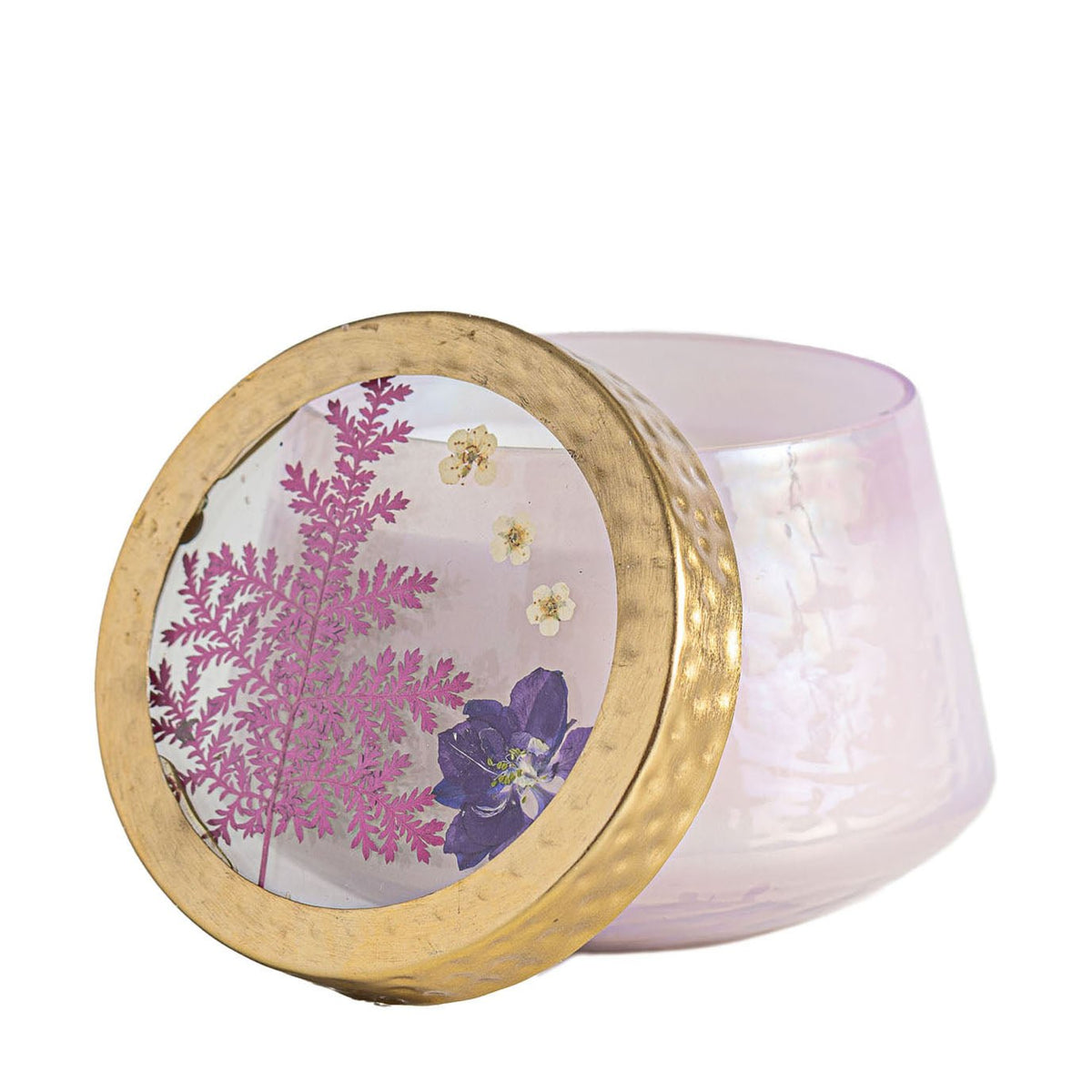 Accent Watercolor Pressed Floral Candle - Blackberry + Coconut - Che Cose Belle