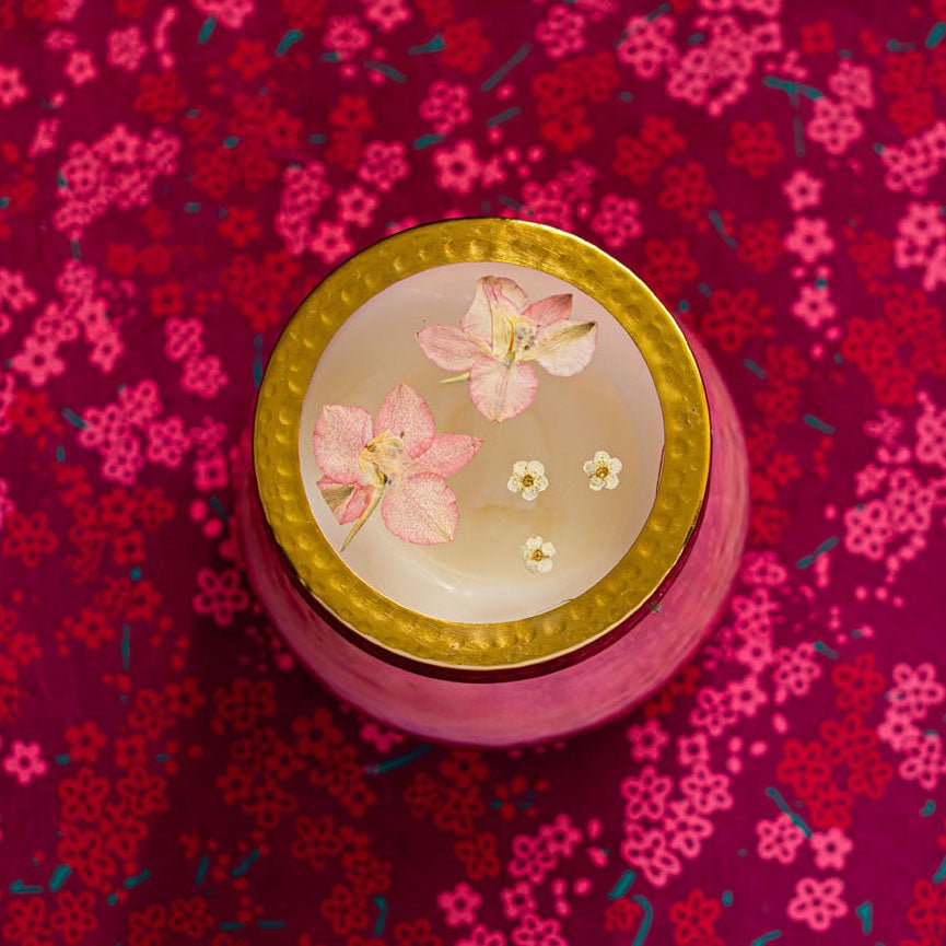 Accent Watercolor Pressed Floral Candle - Luna Flower - Che Cose Belle