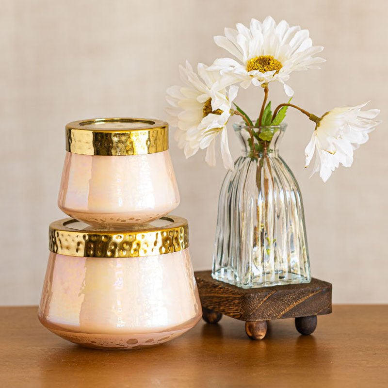 Accent Watercolor Pressed Floral Candle - Rose + Oud - Che Cose Belle