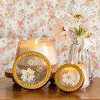 Accent Watercolor Pressed Floral Candle - Rose + Oud - Che Cose Belle
