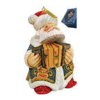 Accordion Santa Sculpted Hand-Painted Christmas Figurine by G. Debrekht - Snowman Decor - Che Cose Belle