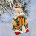 Accordion Santa Sculpted Hand-Painted Christmas Figurine by G. Debrekht - Snowman Decor - Che Cose Belle