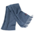 Prince of Scots Fringed Merino Wool Scarf - Oxford Heather Blue