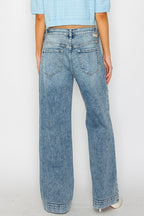 Adjustable Waistband High Rise Baggy Wide Jeans - Che Cose Belle