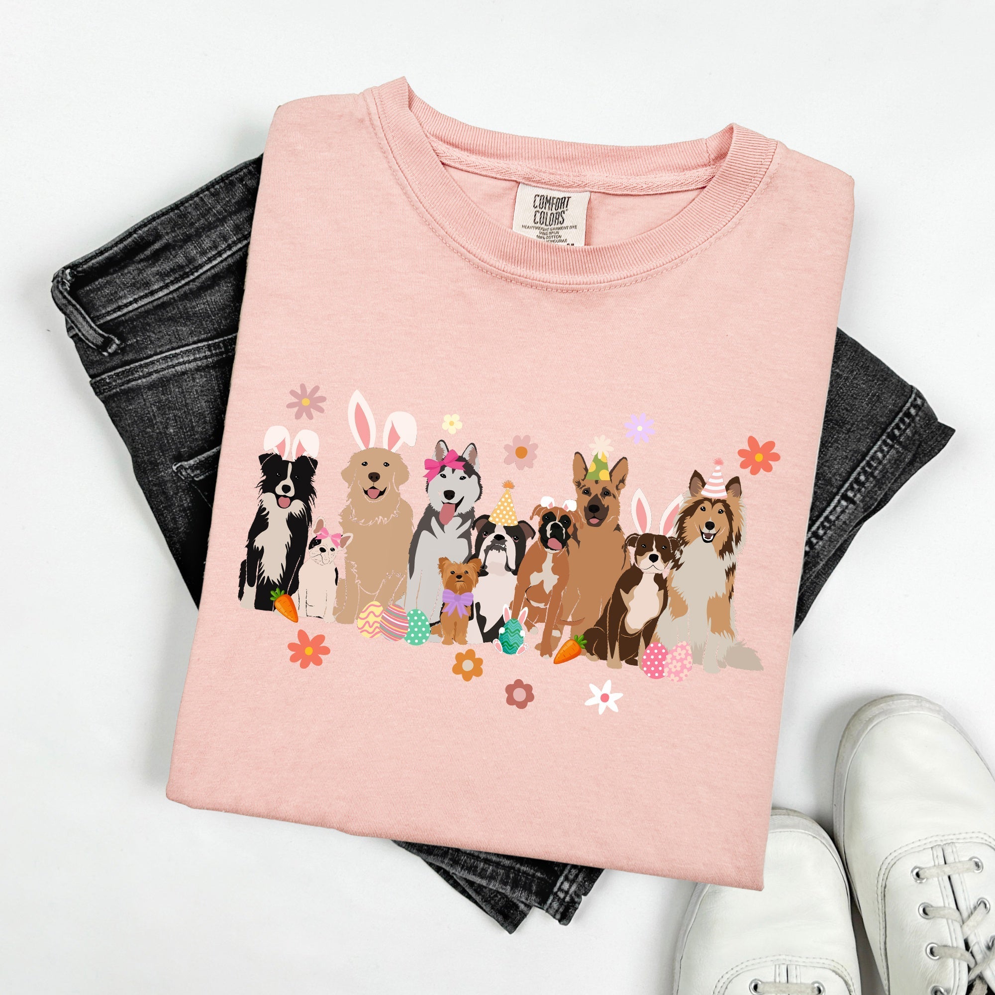 Adorable Dogs, Easter, Bunny, Jesus, Rabbit, Holiday Tshirt Comfort Colors T-Shirt - Che Cose Belle