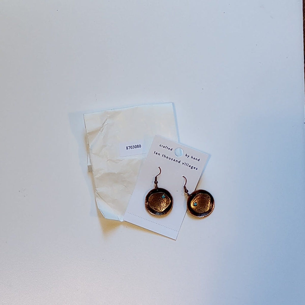 Adrift - Hammered Copper Earrings - Che Cose Belle