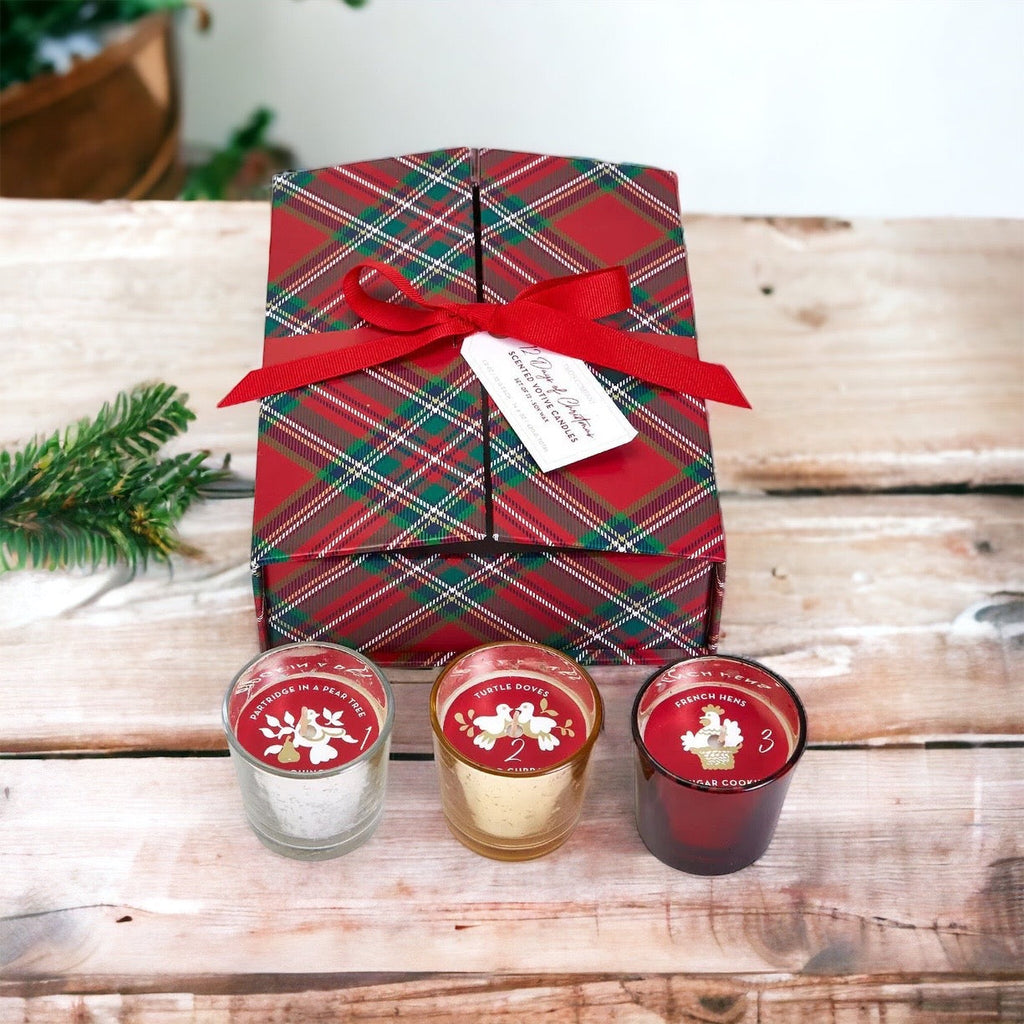 Advent Candle Set 12 Scented Candles in Gift Box - Twelve Days Of Christmas