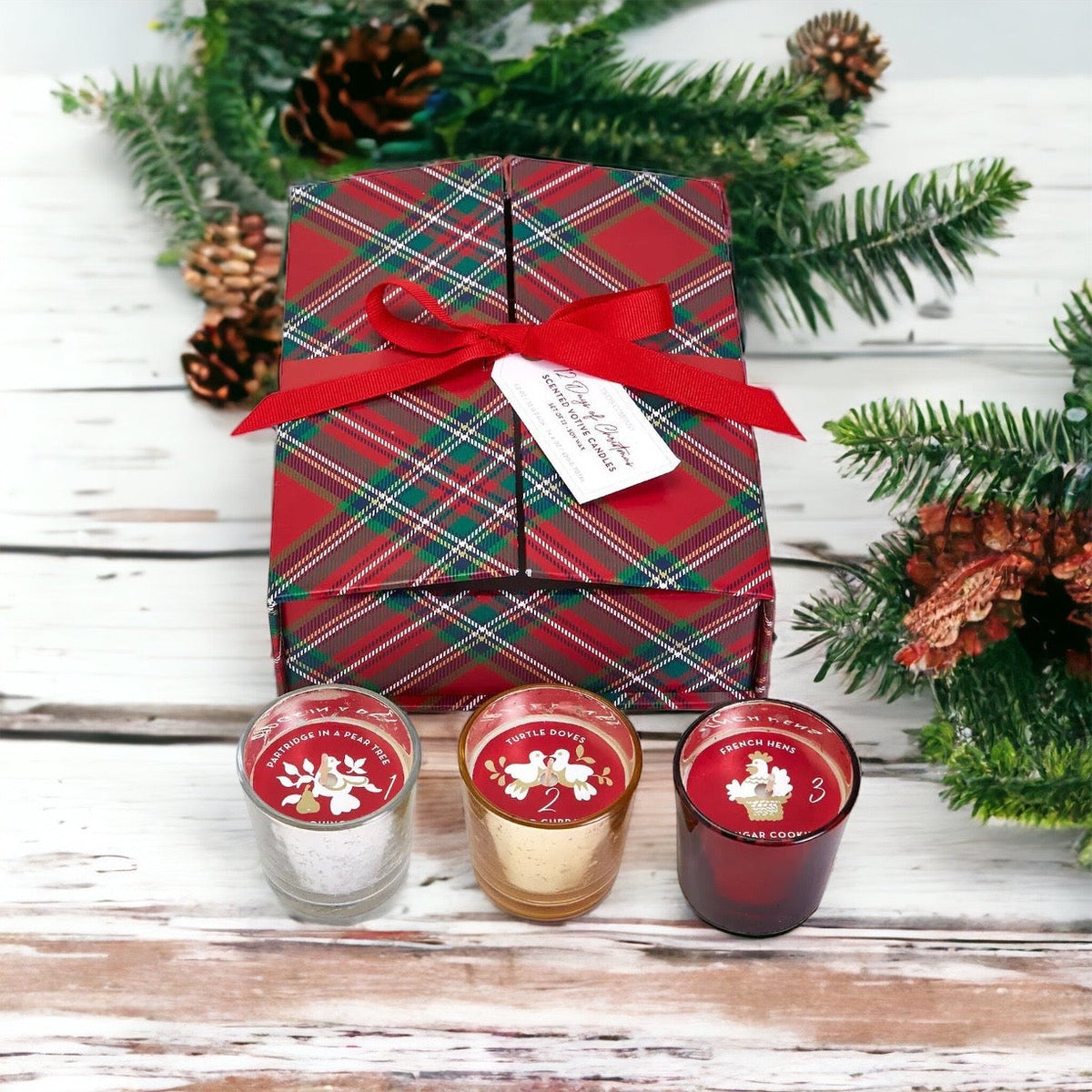 Advent Candle Set 12 Scented Candles in Gift Box - Twelve Days Of Christmas