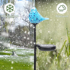 Afirst Decorative Solar Lights Outdoor Solar Bluebird Stake Lights Hand Blown Glass Decorative Garden Pathway Lights Outdoor Waterproof Glass Stakes - Che Cose Belle