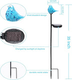 Afirst Decorative Solar Lights Outdoor Solar Bluebird Stake Lights Hand Blown Glass Decorative Garden Pathway Lights Outdoor Waterproof Glass Stakes - Che Cose Belle