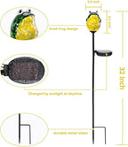 Afirst Solar Frog Garden Stake Lights Hand Blown Glass Decorative Garden Pathway Lights Outdoor Waterproof Animal Glass Stakes - Che Cose Belle