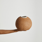 African Bibi Papier Vase in Pink, Rust, and Blue - Che Cose Belle