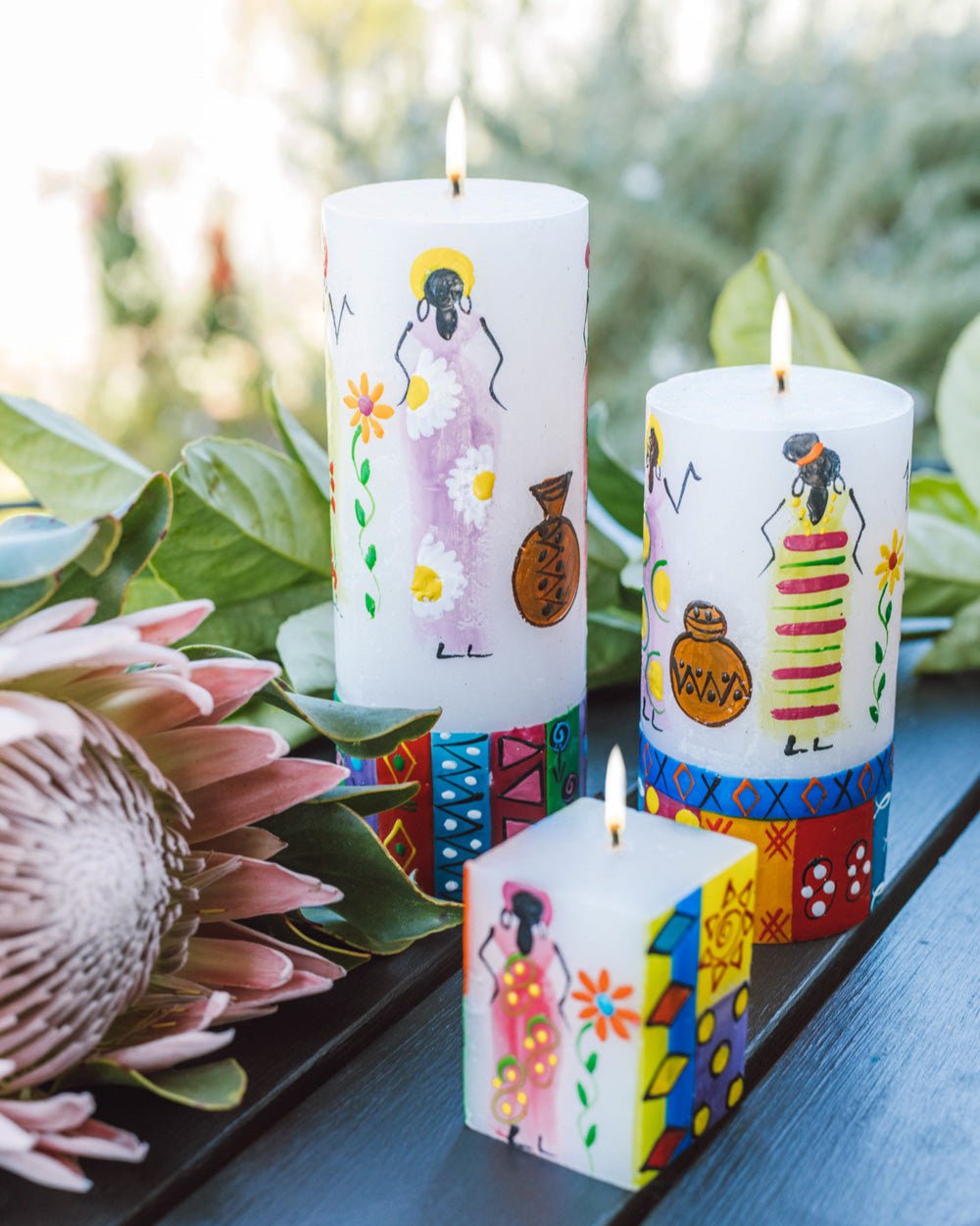 African Ladies Painted Candles - Che Cose Belle