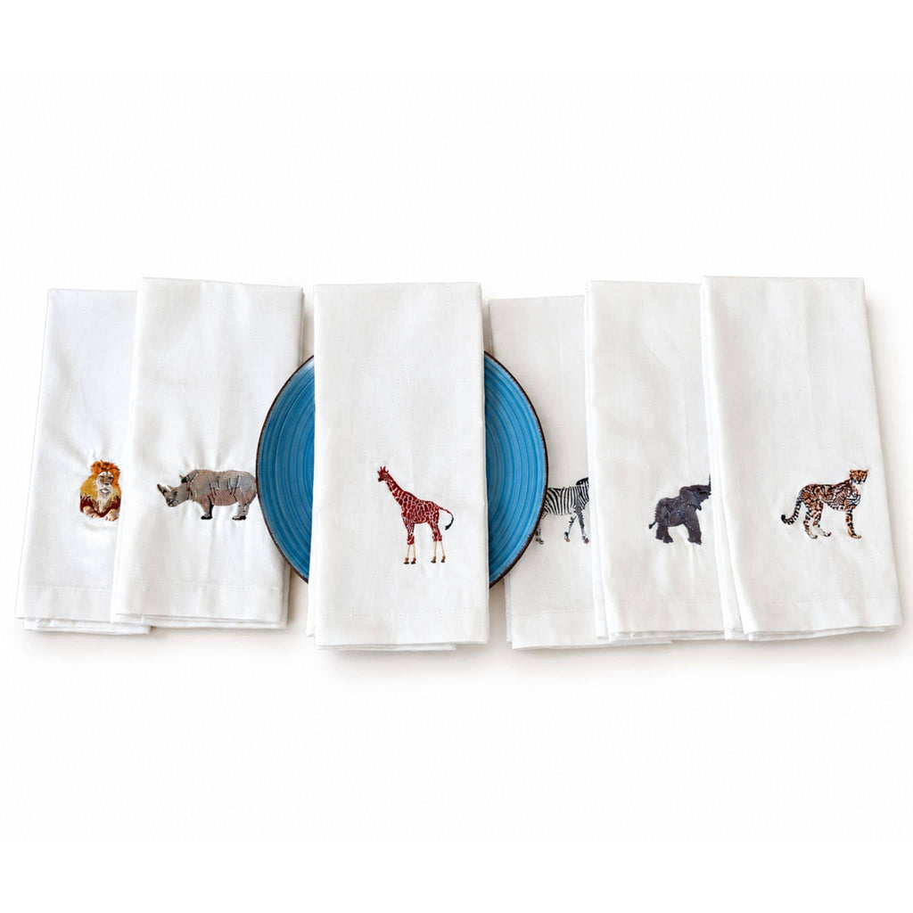 African Wildlife Cotton Tea Towels - Handmade Kitchen Gift - Che Cose Belle