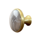 White & Grey Agate Cabinet Knob