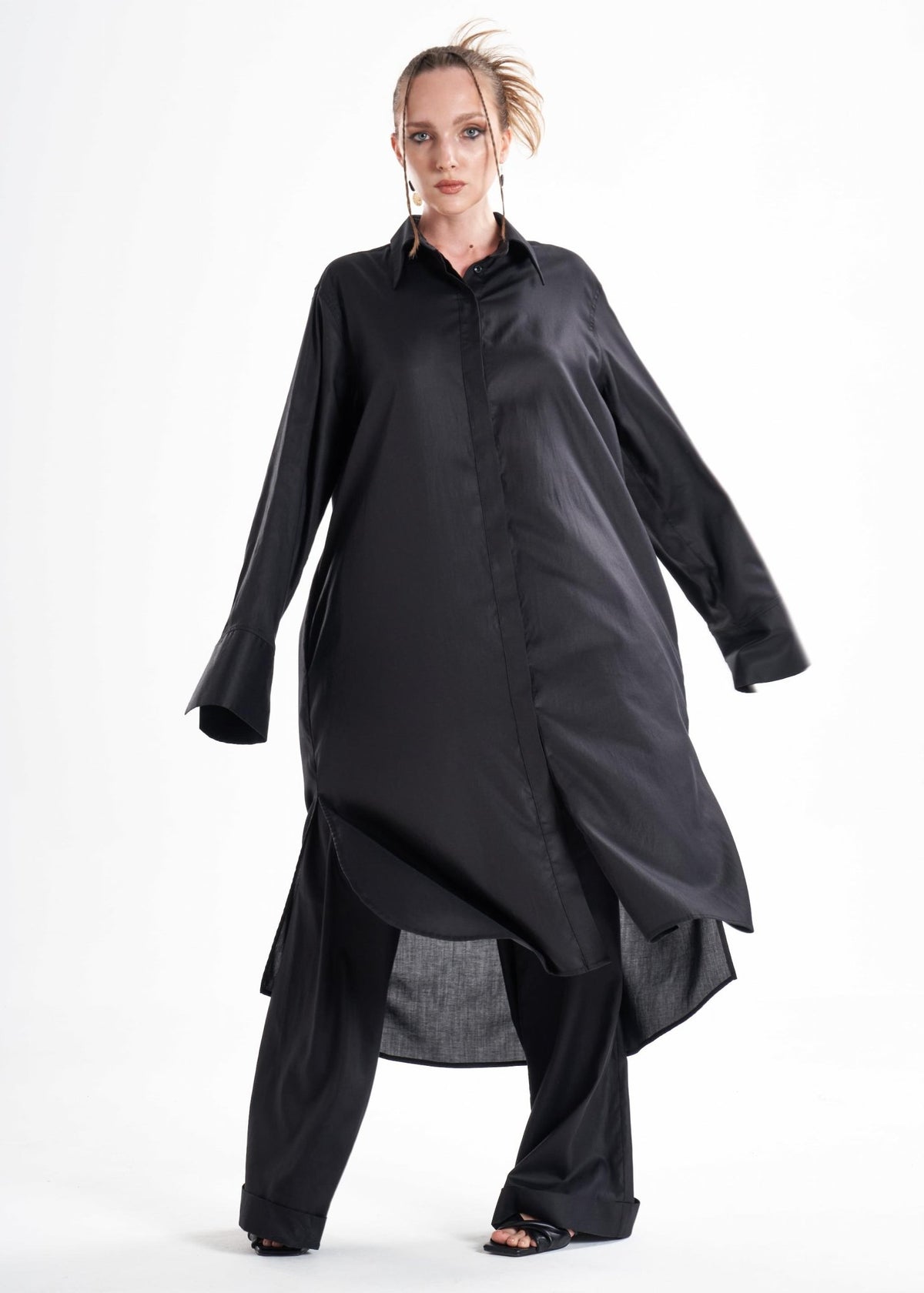 Aitna Black Maxi Shirt Dress - Che Cose Belle