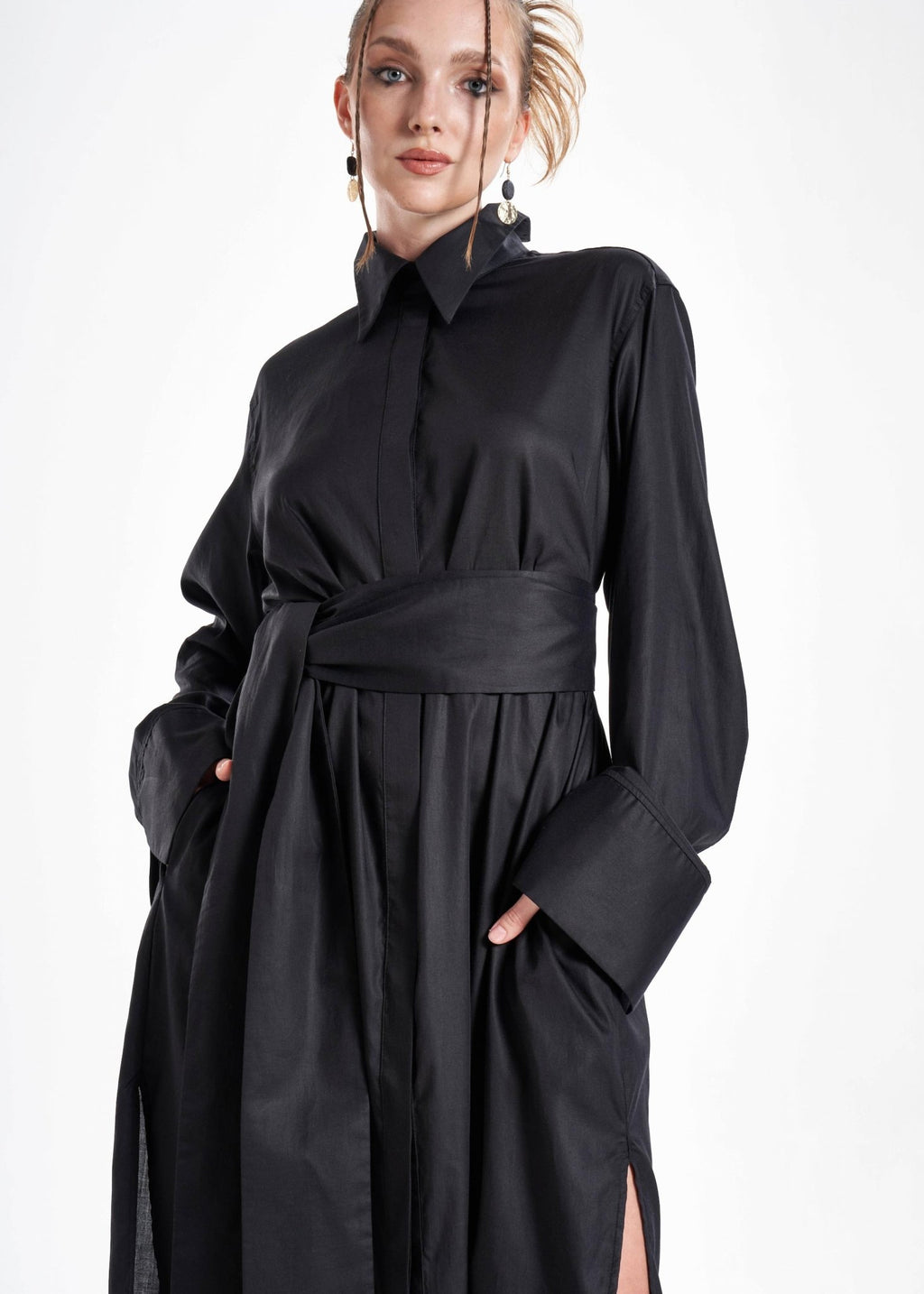 Aitna Black Maxi Shirt Dress - Che Cose Belle