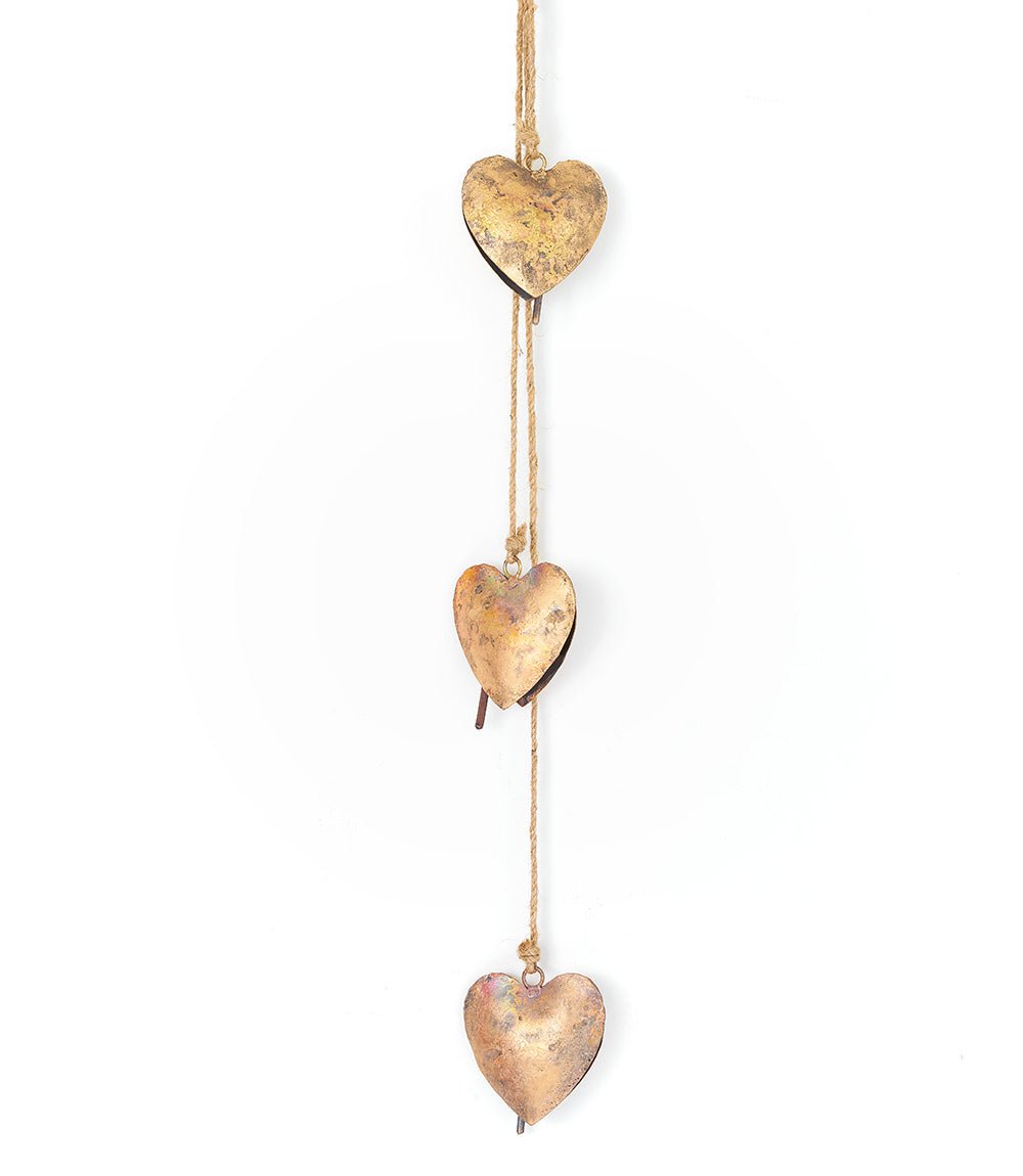 Alaya Heart Trio Wind Chime - Rustic Bell - Che Cose Belle