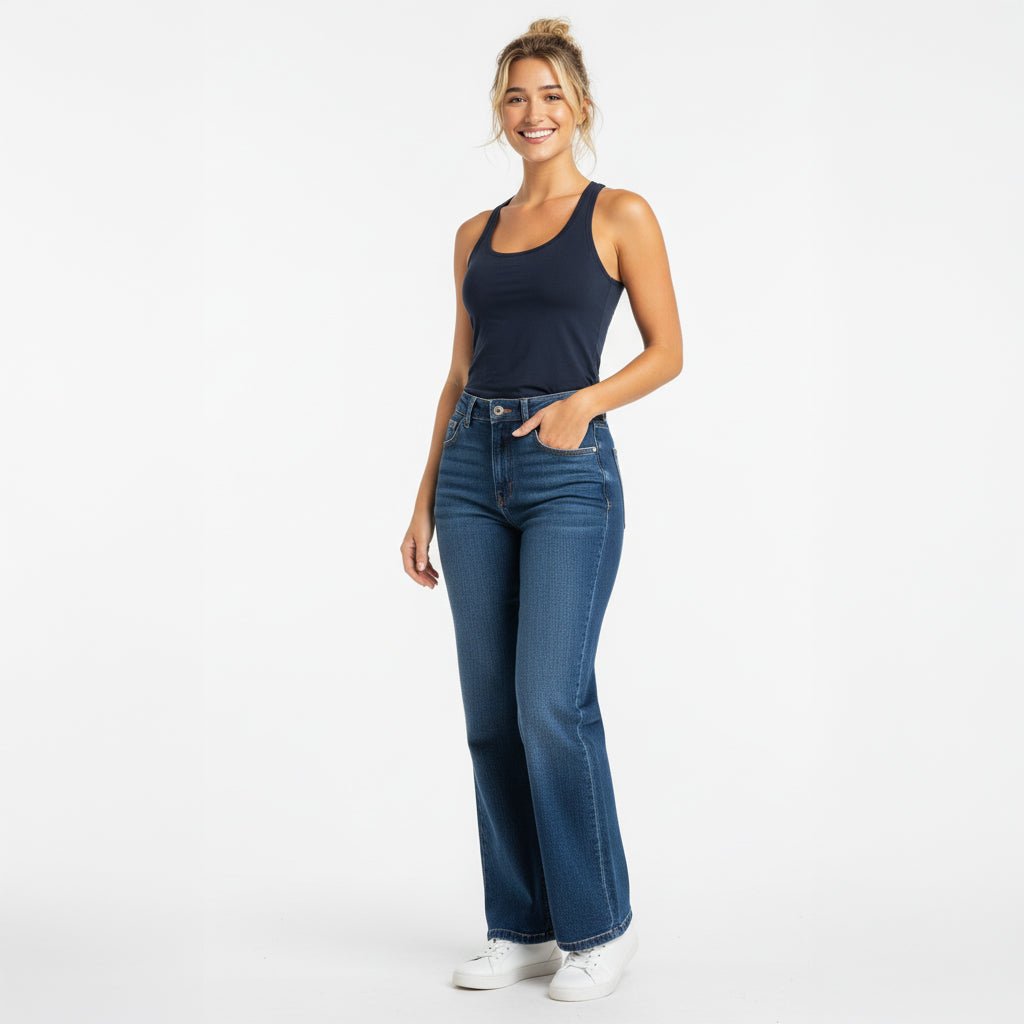 Alexa Navy Scoop Neck Tank - Che Cose Belle