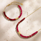 Aligned Essence Garnet & Rhodolite Gold Necklace - Che Cose Belle