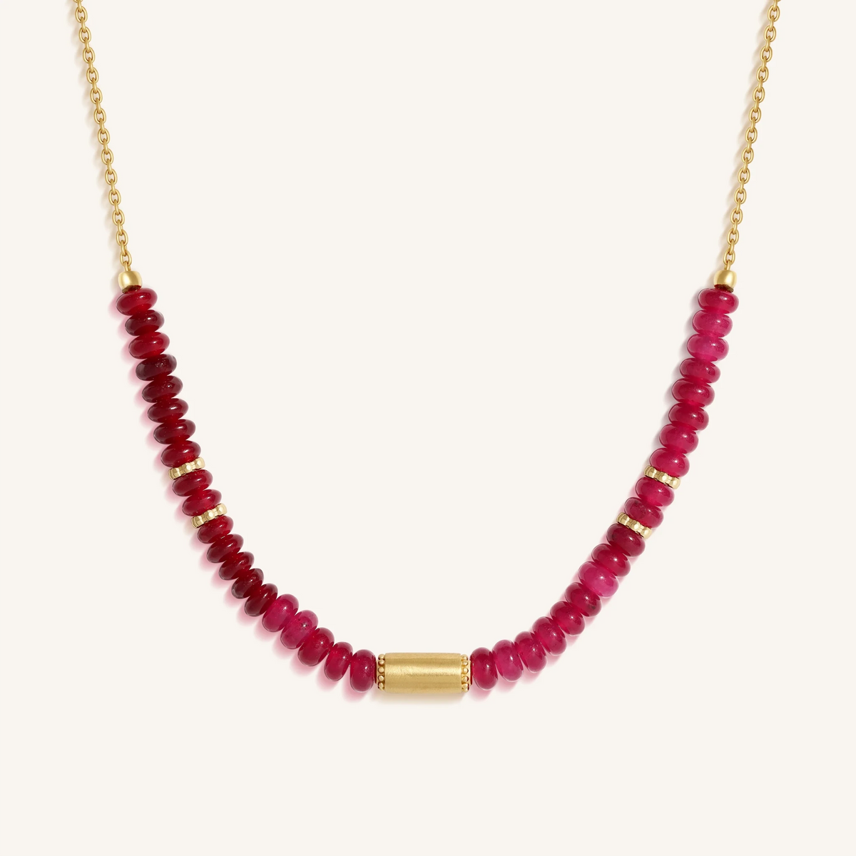 Aligned Essence Garnet & Rhodolite Gold Necklace - Che Cose Belle