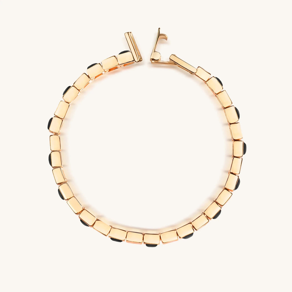 Aligned in Harmony Multi Charm Onyx Bracelet - Che Cose Belle