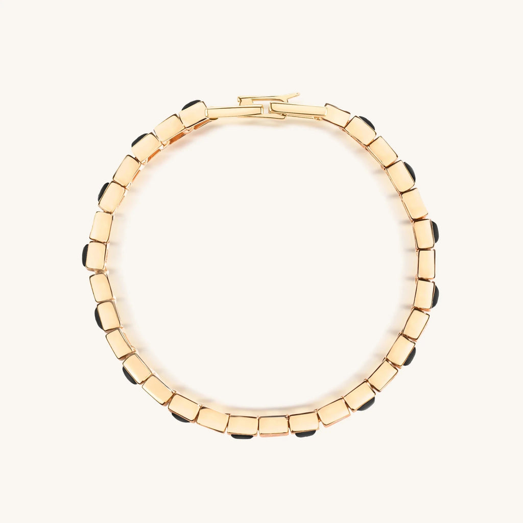 Aligned in Harmony Multi Charm Onyx Bracelet - Che Cose Belle