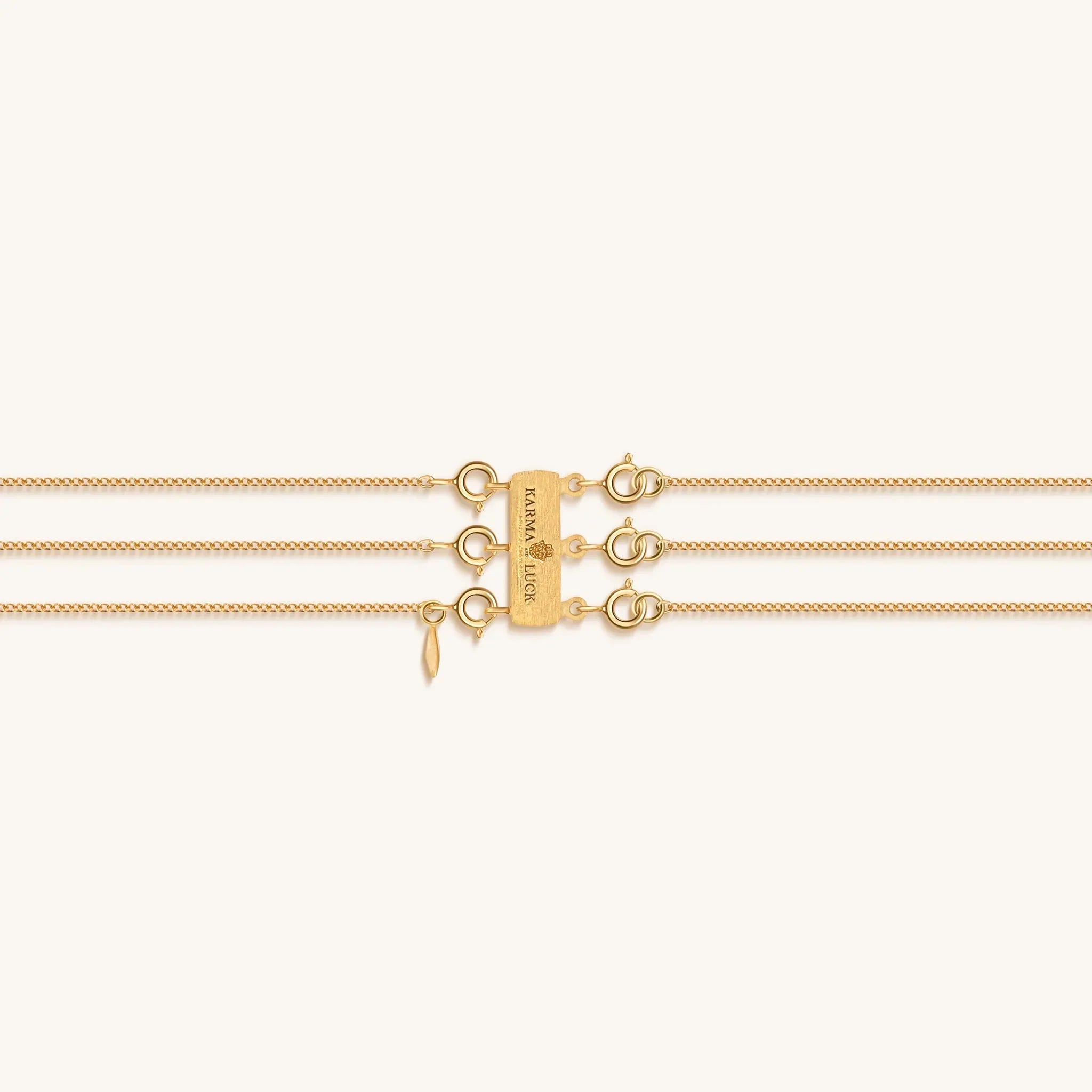 Aligned in Serenity - Lotus OM Chakra Bar Triple Layer Necklace - Che Cose Belle