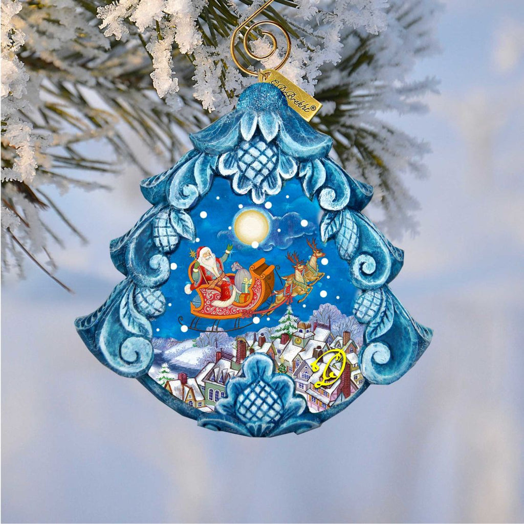 All a Good Night Sculpted Hand-Painted Christmas Ornament by G. DeBrekht - Christmas Santa Snowman Decor - 610279 - Che Cose Belle