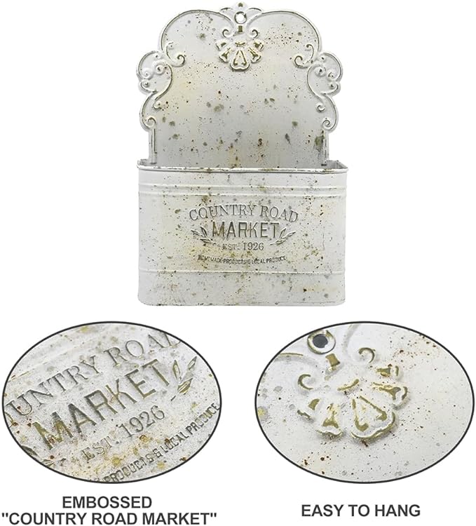 All Chic Metal Wall Planter Wall Mount Planter Wall Haning Planter Outdoor Metal Wall Planter Wall Vases for Flowers Shabby Chic Wall Decor for Rustic Farmhouse - Che Cose Belle