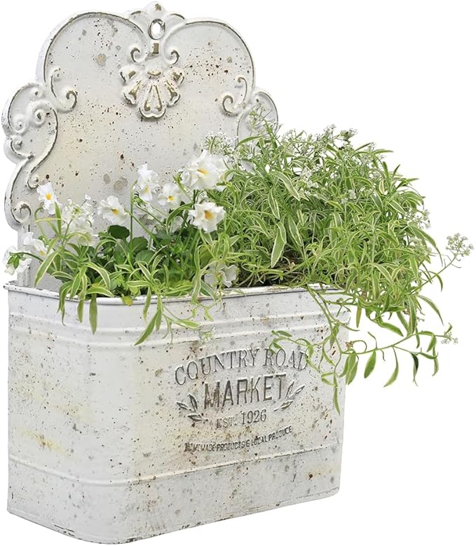 All Chic Metal Wall Planter Wall Mount Planter Wall Haning Planter Outdoor Metal Wall Planter Wall Vases for Flowers Shabby Chic Wall Decor for Rustic Farmhouse - Che Cose Belle