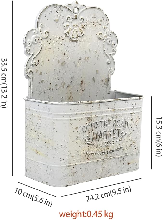 All Chic Metal Wall Planter Wall Mount Planter Wall Haning Planter Outdoor Metal Wall Planter Wall Vases for Flowers Shabby Chic Wall Decor for Rustic Farmhouse - Che Cose Belle