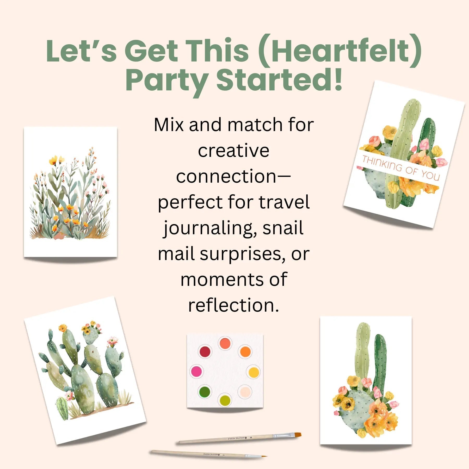 All-in-One Watercolor Art Prints + Postcards: Abstract Botanicals - Che Cose Belle