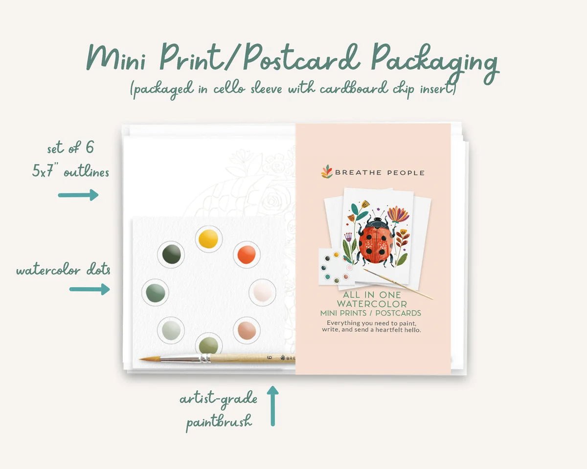 All-in-One Watercolor Art Prints + Postcards: Abstract Botanicals - Che Cose Belle