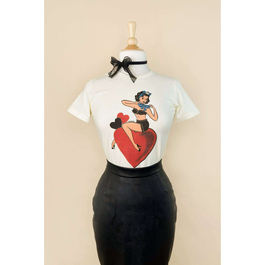 All My Love Fitted Tee in Ivory