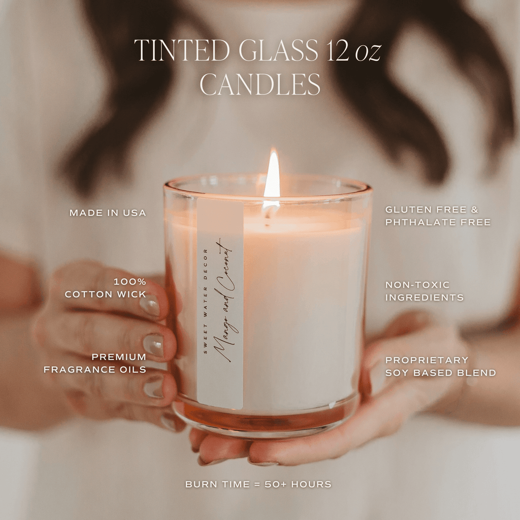 All Over Hearts Soy Candle - Tinted Glass Jar - 12 oz - Che Cose Belle