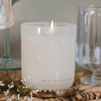 All Over Hearts Soy Candle - Tinted Glass Jar - 12 oz - Che Cose Belle