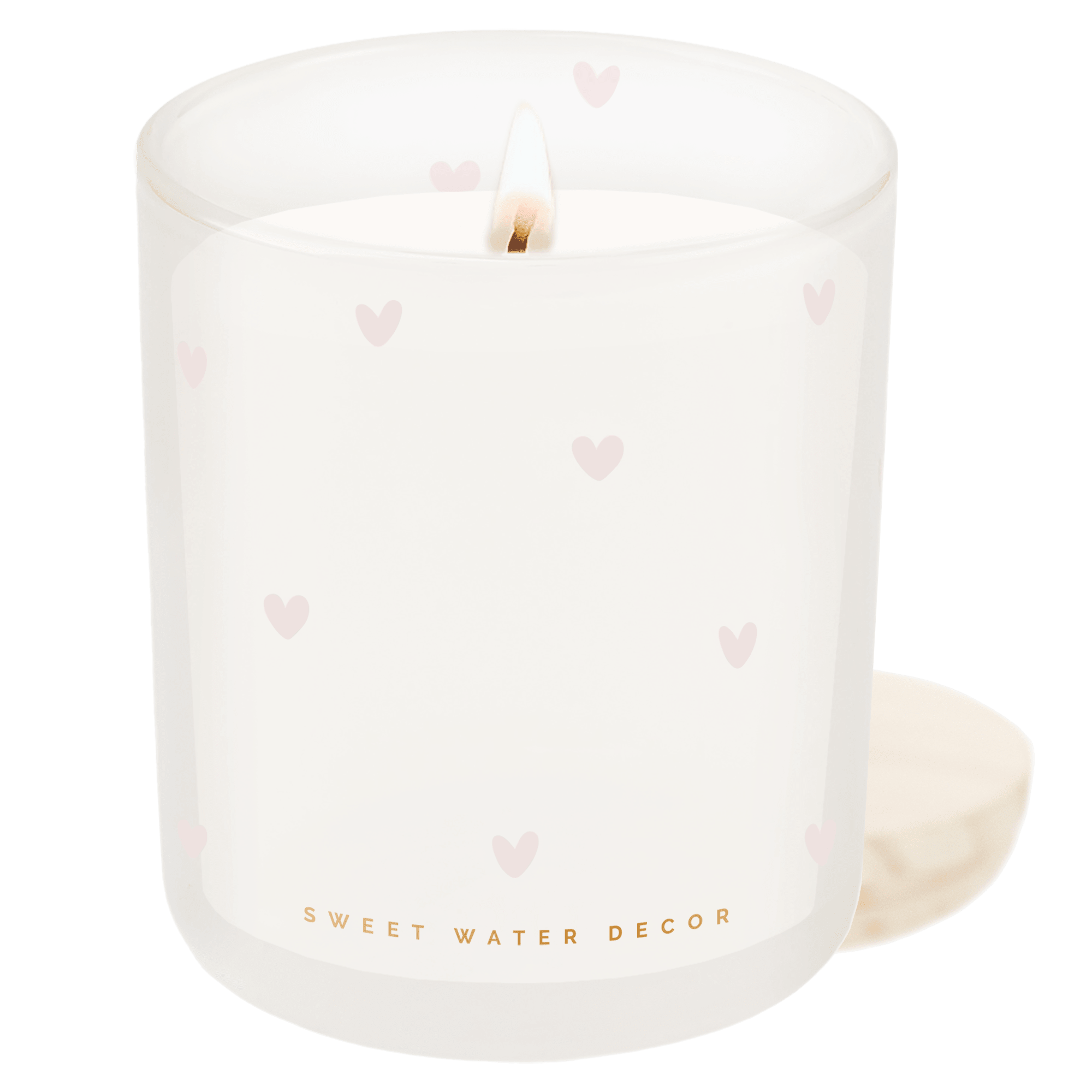 All Over Hearts Soy Candle - Tinted Glass Jar - 12 oz - Che Cose Belle