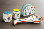 Charlotte Table Accessory Set - Spoon Rest, Napkin Holder, Salt & Pepper - Che Cose Belle