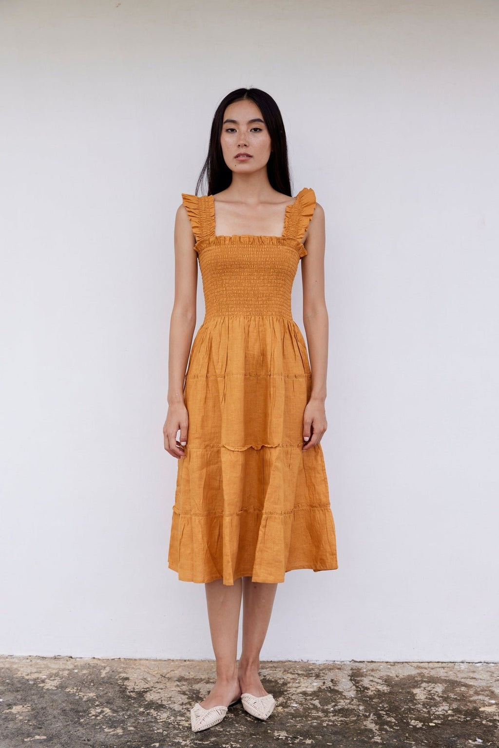 Alma Linen Midi Dress - Che Cose Belle